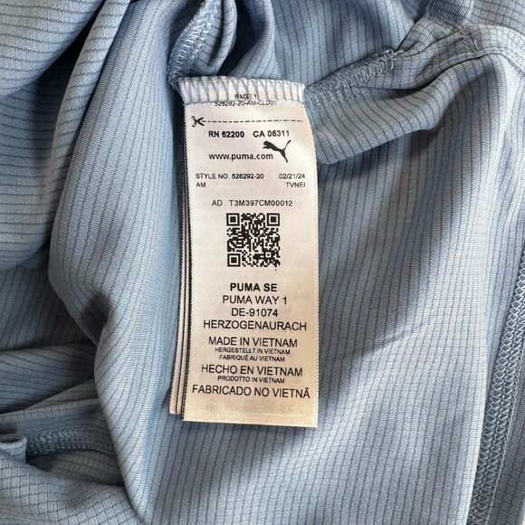 PUMA Gym Work Out Sporty Short Sleeve Athletic Textured T -Shirt Blue XXL NEW - Picture 8 of 12